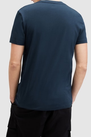 3 t-shirts slim en coton biologique Statten - Bleu clair et blanc
