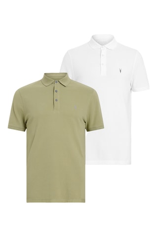2 polos slim - Vert et blanc