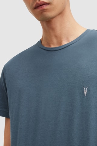 T-shirt slim en coton biologique - Bleu