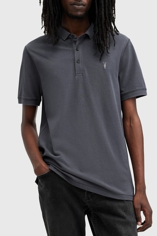 Polo slim en coton biologique - Bleu-gris