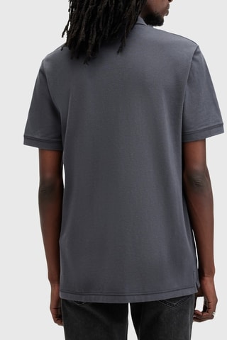 Polo slim en coton biologique - Bleu-gris