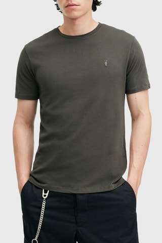 3 t-shirts slim en coton biologique - Kaki et gris clair chiné