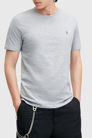 3 t-shirts slim en coton biologique - Kaki et gris clair chiné