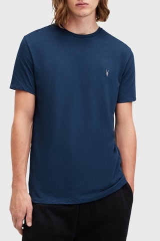 3 t-shirts slim en coton biologique - Bleu et blanc