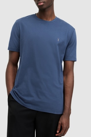 3 t-shirts slim en coton biologique - Bleu clair et blanc