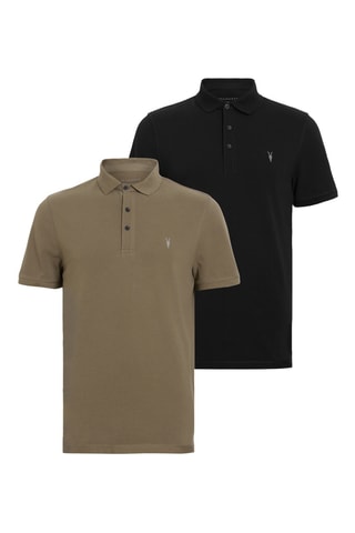2 polos slim en coton biologique - Noir et marron