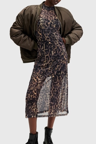 Vestido midi - Castanho