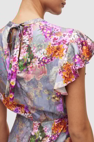 Vestido estilo patinadora em seda - Rosa
