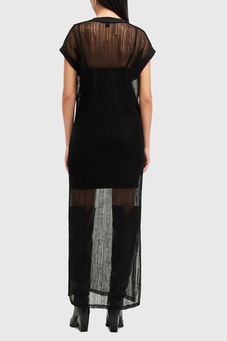 Vestido comprido 2 em 1 em algodão biológico - Preto