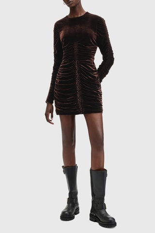 Vestido justo - Castanho