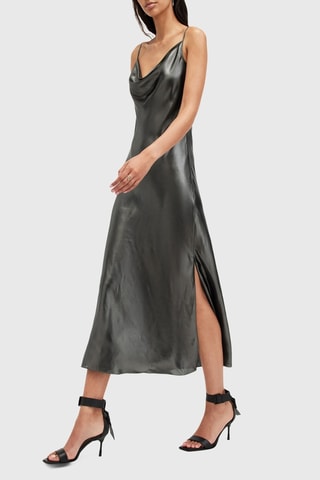 Vestido midi - Cinzento-escuro