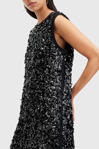 Vestido direito em algodão biológico Tonic - Preto