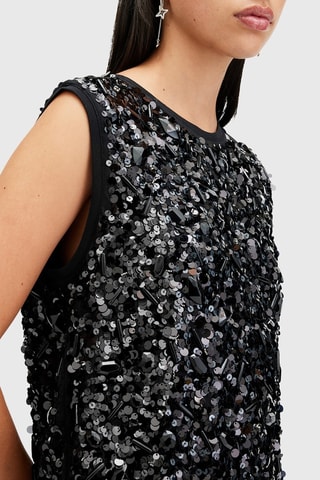 Vestido direito em algodão biológico Tonic - Preto