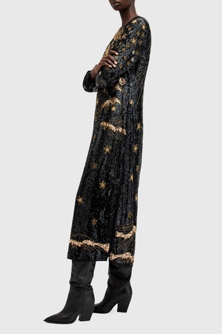 Vestido midi Skarle - Preto
