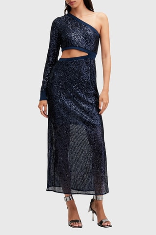 Vestido comprido - Azul-marinho