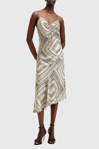 Vestido midi em seda - Toupeira