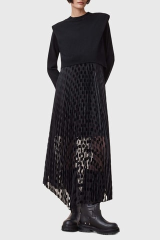 Vestido 2 em 1 em lã - Preto
