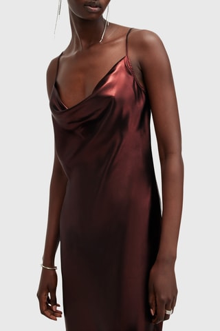 Vestido midi - Bordô