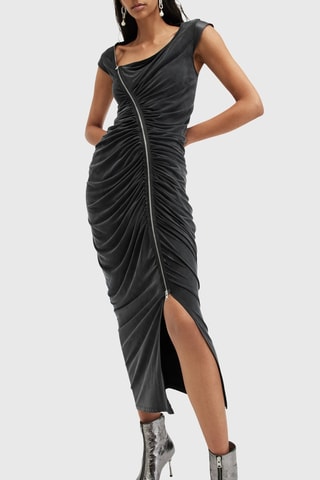 Vestido midi - Cinzento-escuro
