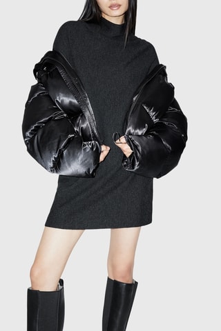 Vestido-camisola de lã - Preto