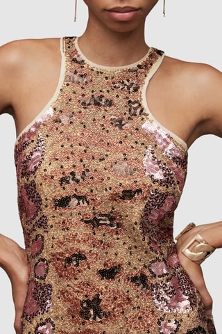 Vestido justo - Dourado