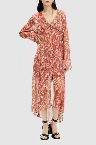 Vestido-camisa - Vermelho-tijolo