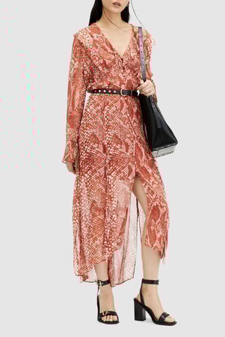 Vestido-camisa - Vermelho-tijolo