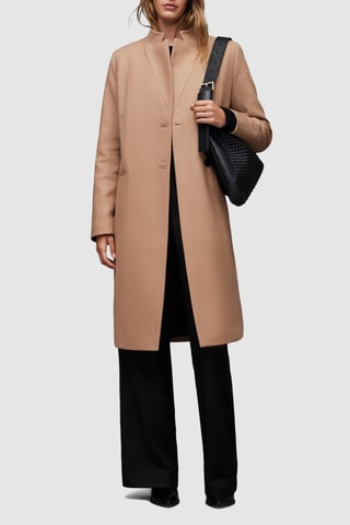 Manteau slim en laine et cachemire - Camel