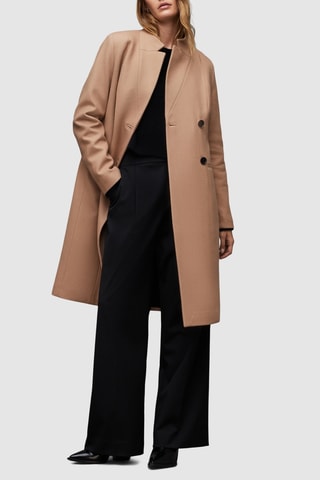 Manteau slim en laine et cachemire - Camel