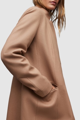 Manteau slim en laine et cachemire - Camel