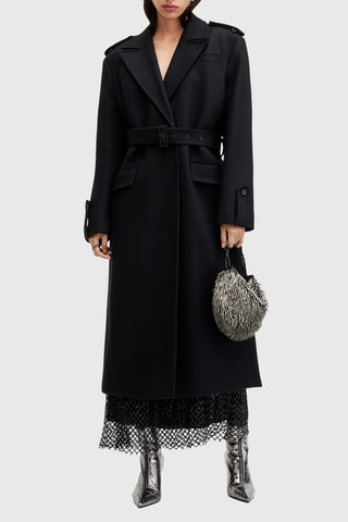Manteau relaxed en laine et cachemire - Noir