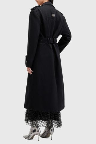 Manteau relaxed en laine et cachemire - Noir