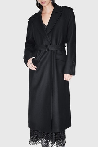Manteau relaxed en laine et cachemire - Noir