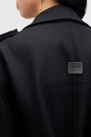 Manteau relaxed en laine et cachemire - Noir
