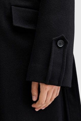 Manteau relaxed en laine et cachemire - Noir