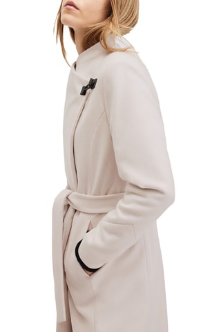 Manteau regular en laine et cachemire - Ecru