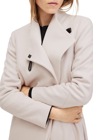 Manteau regular en laine et cachemire - Ecru