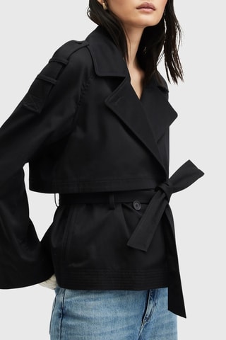 Veste regular en coton biologique - Noir