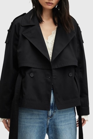 Veste regular en coton biologique - Noir