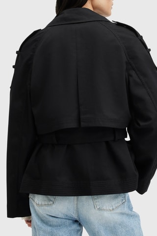 Veste regular en coton biologique - Noir
