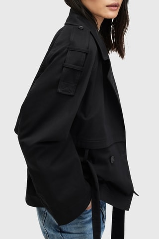 Veste regular en coton biologique - Noir