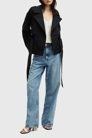 Veste regular en coton biologique - Noir