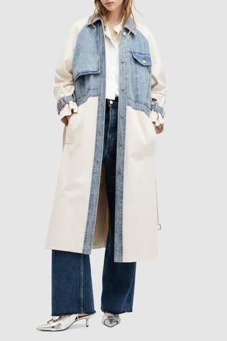 Trench relaxed en coton biologique - Écru