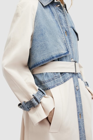 Trench relaxed en coton biologique - Écru