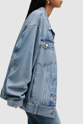 Casaco oversize de ganga - Azul