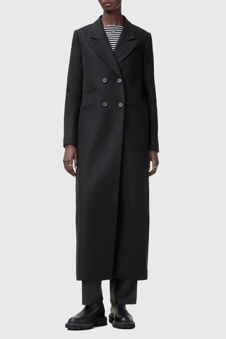 Manteau regular en laine Donita - Noir