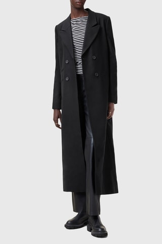Manteau regular en laine Donita - Noir