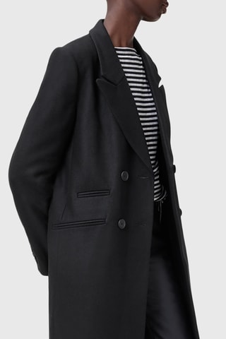 Manteau regular en laine Donita - Noir