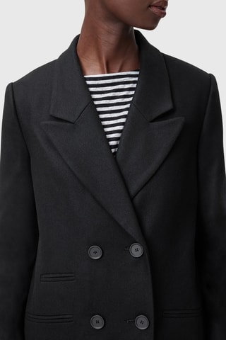 Manteau regular en laine Donita - Noir