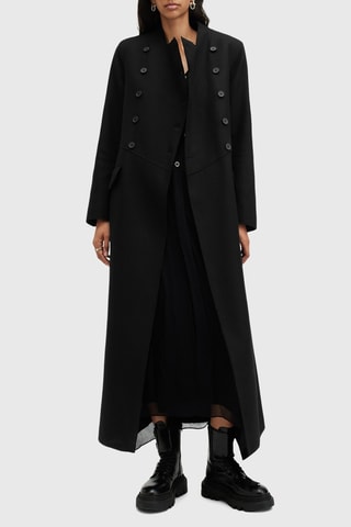 Manteau slim en laine Opal - Noir